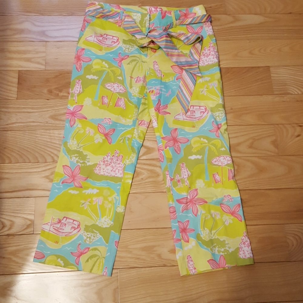Lilly pulitzer private island belted pants